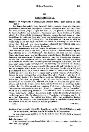 499-502, III. Zeitschriftenschau