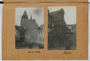 Am Markt, Grimmen / Große Wasserstraße, Rostock: Ansichten (aus: Skizzen- und Fotoalbum 25)