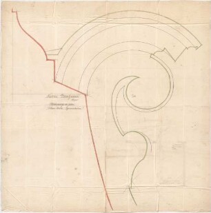 Thiersch, Friedrich von; München; Palais Bernheimer - Turmunterbau (Ansicht, Schnitt)