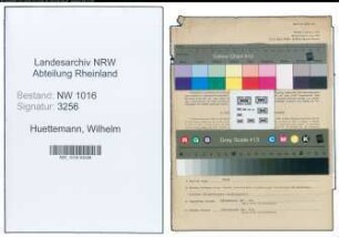 Entnazifizierung Wilhelm Huettemann , geb. 05.09.1892 (Schreiner)