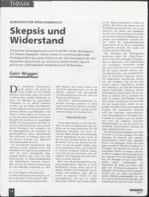 Norwegischer Sprachgebrauch: Skepsis und Widerstand