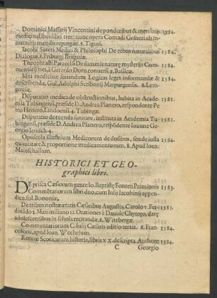 Historici et Geographici libri.