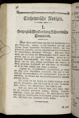I. HerzoglichMecklenburgSchwerinsche Domainen