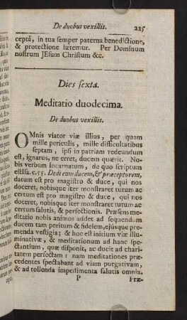 225-245, Dies sexta. Meditatio duodecima. De duobus vexillis