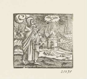 Prophet, aus: Ambrosius Lobwasser, "Biblia / Darinnen die Summarien aller Capittel der gantzen heiligen Schrifft", Leipzig 1584
