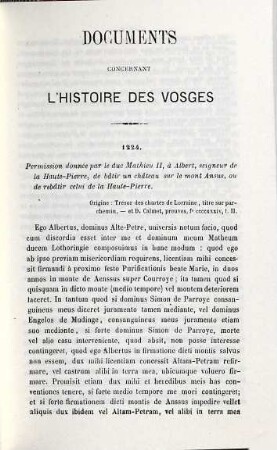 Documents rares ou inédits de l'histoire des Vosges, 8