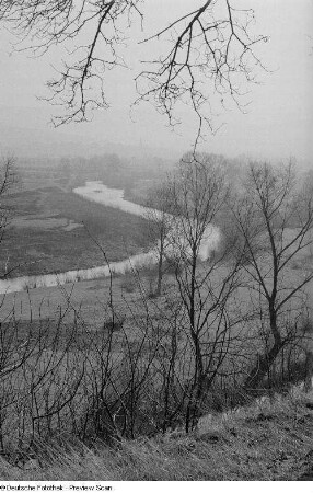 Landschaft mit Fluss, vermutlich in Thüringen