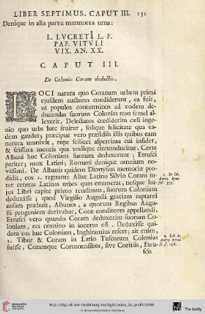 Caput III: De Coloniis Coram deductis