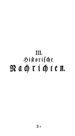 III. Historische Nachrichten