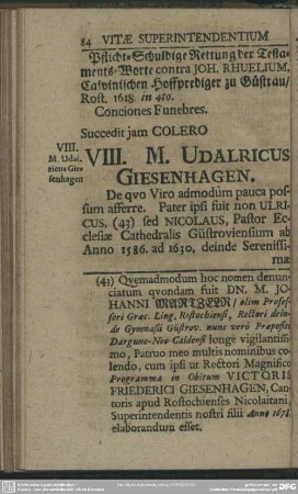 VIII. M. Udalricus Giesenhagen