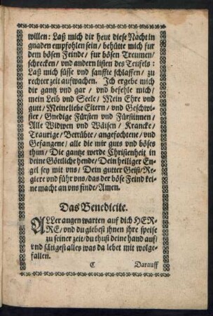 Das Benedicite.