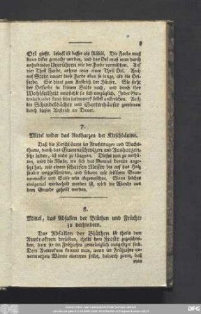 8. Mittel, das Abfallen der Blüthen und Früchte zu verhindern.