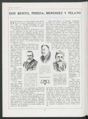 Don Benito, Pereda, Menéndez y Pelayo