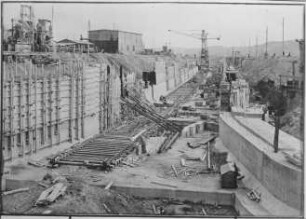Staustufe Goßmannsdorf, Schleusenbaustelle