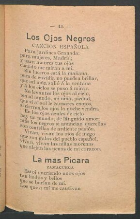 Los Ojos Negros : Canción española