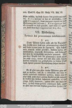 VII. Abtheilung. Syntaxis der pronominum indefinitorum.