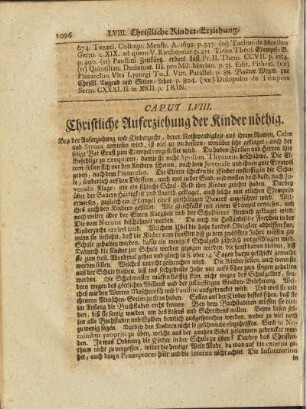 Caput LVIII. Christliche Auferziehung der Kinder nöthig