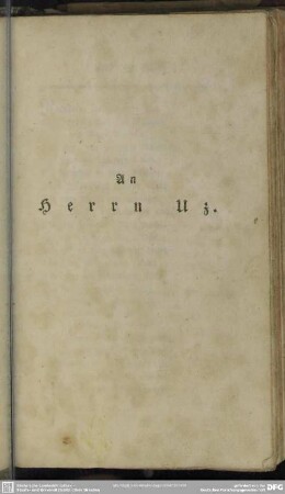 An Herrn Uz