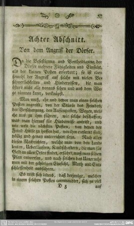 Achter Abschnitt. Von dem Angriff der Dörfer