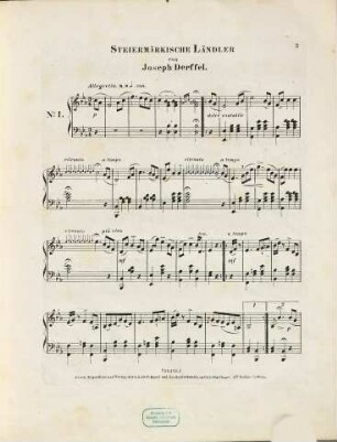 Steiermärkische Ländler : für das Piano-Forte