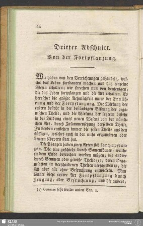 Dritter Abschnitt. Von der Fortpflanzung