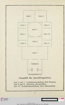 Grundriß der Ausstellungsräume