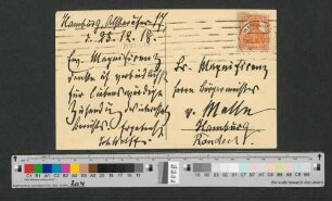 Postkarte an Werner von Melle