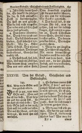 XXXVIII. Von der Geduld, Gelassenheit und Beständigkeit. - XLII. Vom Hauß- und Ehestand.