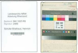 Entnazifizierung Heinrich Schulte-Strathaus , geb. 14.05.1885 (Rektor)