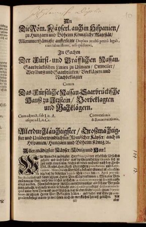 An Die Röm. Käyserl. auch in Hispanien/ zu Hungarn und Böheim Königliche Majestät/ Allerunterthänigste aufferlegte Duplica juncto petito legali, cum submissione, nisi quid novi. [...]