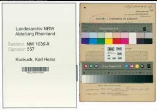 Entnazifizierung Karl Heinz Kuckuck , geb. 12.03.1910 (Bahnbeamter)