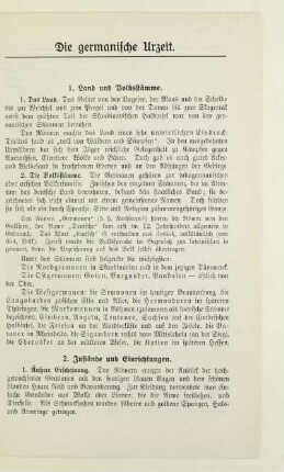 Die germanische Urzeit