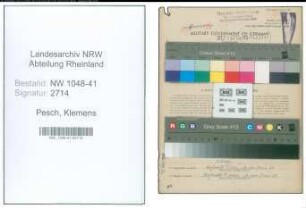 Entnazifizierung Klemens Pesch , geb. 05.10.1918 (Polizist)
