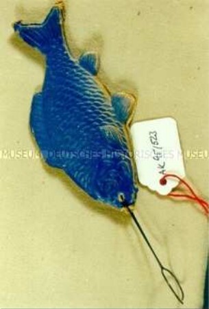 Christbaumschmuck: Fisch, blau, mit Aufhängeklammer