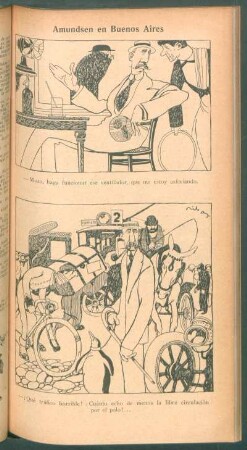 Amundsen en Buenos Aires - [Caricatura]