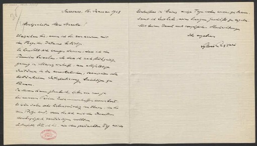 Brief an B. Schott's Söhne : 16.01.1913