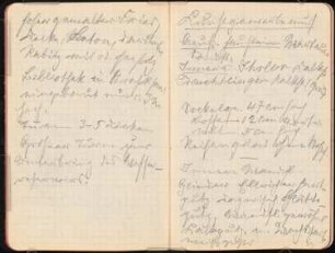 Skizzenbuch: Notizen: Besichtigung von größeren Bauausführungen in Berlin. Kriminalgericht, Berlin-Moabit, Kunstgewerbemuseum (Martin-Gropius-Bau), Notizen