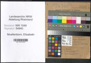 Entnazifizierung Elisabeth Muellenborn , geb. 21.12.1913 ()