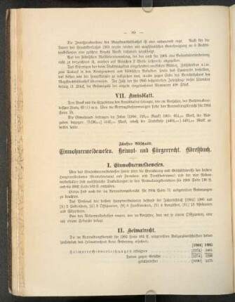 Fünfter Abschnitt. Einwohnermeldewesen. Heimat- und Bürgerrecht. Adreßbuch.