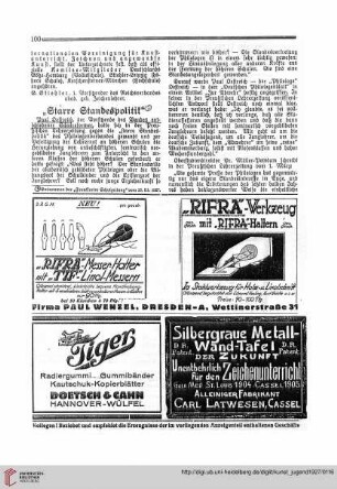 N.F. 7.1927 S. 100-102: Starre Standespolitik