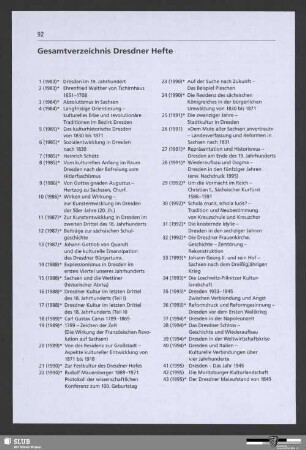 Gesamtverzeichnis Dresdner Hefte