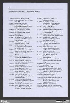 Gesamtverzeichnis Dresdner Hefte
