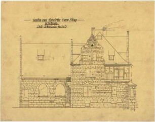 Billing, Hermann; Neckarelz (Baden-Württemberg), Bahnhofstr. 25; Gasthaus Kling ("Klingenburg") - Linke Fassadenseite (Teilansicht)