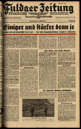 Ausgabe vom Donnerstag, den 01. Oktober 1942.