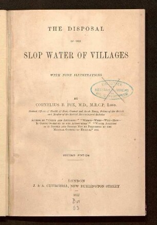 The disposal of the slop water of villages