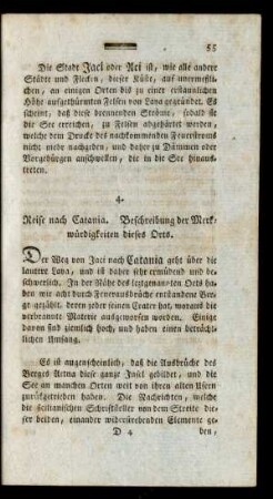 4. Reise nach Catania. Beschreibung der Merkwürdigkeiten dieses Orts