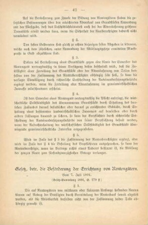 Gesetz, betr. die Beförderung der Errichtung von Rentengütern