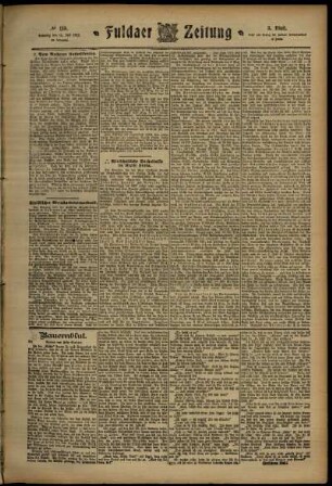 Dritte Ausgabe vom Samstag, den 13. Juli 1912.