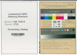 Entnazifizierung Hedwig Grunenberg , geb. 16.02.1895 (Lehrerin)