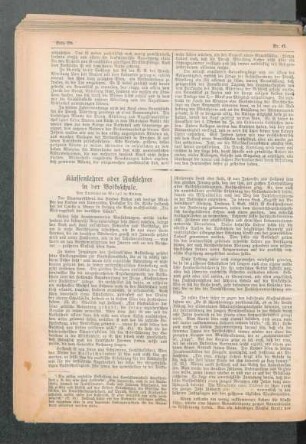 Klassenlehrer oder Fachlehrer in der Volksschule